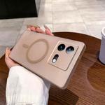 For vivo iQOO Neo8 Fine Hole Ice Fog MagSafe PC Phone Case(Gold)