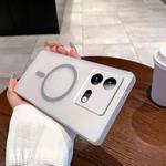 For vivo iQOO Neo8 Fine Hole Ice Fog MagSafe PC Phone Case(Titanium Grey)
