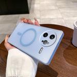 For Redmi K80 Pro Fine Hole Ice Fog MagSafe PC Phone Case(Transparent Blue)
