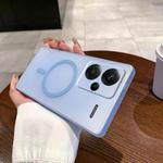 For Redmi Note 13 Pro+ 5G Fine Hole Ice Fog MagSafe PC Phone Case(Transparent Blue)