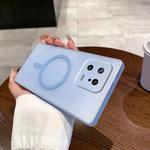 For Xiaomi 13 Fine Hole Ice Fog MagSafe PC Phone Case(Transparent Blue)