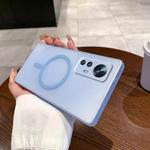 For Xiaomi 12 Fine Hole Ice Fog MagSafe PC Phone Case(Transparent Blue)