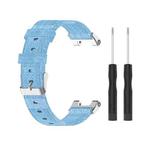 For Huami Amazfit Ares A1908 Nylon Canvas Replacement Strap with Screwdriver(Light Blue)