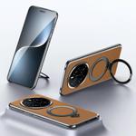 For Honor Magic7 SULADA Top Grain Leather MagSafe Magnetic Holder Phone Case(Brown)