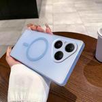 For Huawei Pura 80 5G Fine Hole Ice Fog MagSafe PC Phone Case(Transparent Blue)