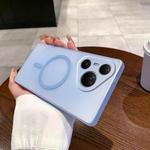 For Huawei Pura 80 Ultra 5G Fine Hole Ice Fog MagSafe PC Phone Case(Transparent Blue)