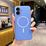 For iPhone 16 Fine Hole Ice Fog MagSafe PC Phone Case(Sierra Blue)