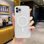 For iPhone 11 Pro Max Fine Hole Ice Fog MagSafe PC Phone Case(Transparent White)