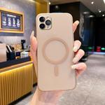 For iPhone 11 Pro Max Fine Hole Ice Fog MagSafe PC Phone Case(Gold)