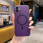 For iPhone 11 Fine Hole Ice Fog MagSafe PC Phone Case(Purple)