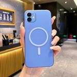For iPhone 11 Fine Hole Ice Fog MagSafe PC Phone Case(Sierra Blue)