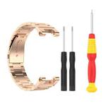 For Huami Amazfit Ares A1908 3-Beads Stainless Steel Watch Band with Screwdriver(Rose Gold)