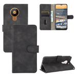 For Nokia 5.3 Solid Color Skin Feel Magnetic Buckle Horizontal Flip Calf Texture PU Leather Case with Holder & Card Slots & Wallet(Black)