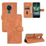 For Nokia 7.2 & 6.2 Solid Color Skin Feel Magnetic Buckle Horizontal Flip Calf Texture PU Leather Case with Holder & Card Slots & Wallet(Brown)
