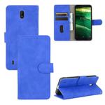 For Nokia C1 Solid Color Skin Feel Magnetic Buckle Horizontal Flip Calf Texture PU Leather Case with Holder & Card Slots & Wallet(Blue)