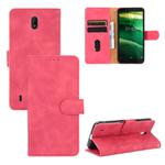 For Nokia C1 Solid Color Skin Feel Magnetic Buckle Horizontal Flip Calf Texture PU Leather Case with Holder & Card Slots & Wallet(Rose Red)