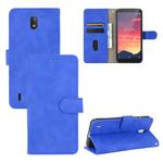 For Nokia C2 Solid Color Skin Feel Magnetic Buckle Horizontal Flip Calf Texture PU Leather Case with Holder & Card Slots & Wallet(Blue)