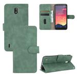 For Nokia C2 Solid Color Skin Feel Magnetic Buckle Horizontal Flip Calf Texture PU Leather Case with Holder & Card Slots & Wallet(Green)