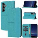 For Samsung Galaxy S25 FE 5G Woven Texture Stitching Magnetic Leather Phone Case(Blue)