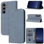 For Samsung Galaxy S25 FE 5G Woven Texture Stitching Magnetic Leather Phone Case(Grey)