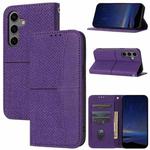 For Samsung Galaxy S25 FE 5G Woven Texture Stitching Magnetic Leather Phone Case(Purple)
