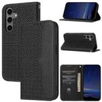 For Samsung Galaxy S25 FE 5G Woven Texture Stitching Magnetic Leather Phone Case(Black)