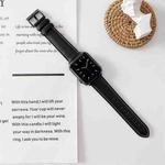 For Apple Watch Series 9&8&7 41mm / SE 3&SE 2&6&SE&5&4 40mm / 3&2&1 38mm V Tail Style Stitching Leather Watch Band(Black)