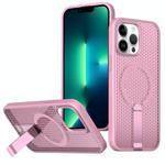 For iPhone 13 Pro Max / 12 Pro Max Honeycomb Cooling MagSafe Holder Phone Case(Pink)