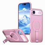 For iPhone 17 Air Honeycomb Cooling MagSafe Holder Phone Case(Pink)