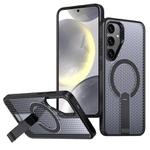 For Samsung Galaxy S25+ 5G / S24+ 5G Honeycomb Cooling MagSafe Holder Phone Case(Black)