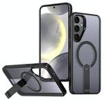For Samsung Galaxy S25 5G / S24 5G Honeycomb Cooling MagSafe Holder Phone Case(Black)