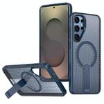 For Samsung Galaxy S25 Ultra 5G Honeycomb Cooling MagSafe Holder Phone Case(Blue)