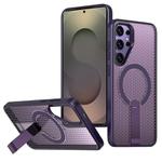 For Samsung Galaxy S25 Ultra 5G Honeycomb Cooling MagSafe Holder Phone Case(Purple)