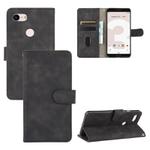 For Google Pixel 3 Solid Color Skin Feel Magnetic Buckle Horizontal Flip Calf Texture PU Leather Case with Holder & Card Slots & Wallet(Black)