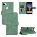 For Google Pixel 3a XL Solid Color Skin Feel Magnetic Buckle Horizontal Flip Calf Texture PU Leather Case with Holder & Card Slots & Wallet(Green)