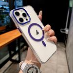 For iPhone 15 Pro Max Color Diamond PC Hybrid TPU MagSafe Magnetic Phone Case(Purple)