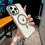 For iPhone 15 Pro Max Color Diamond PC Hybrid TPU MagSafe Magnetic Phone Case(Dark Green)
