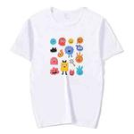 Cute Monsters Printed Round Neck Modal Short Sleeve T-shirt Print On Your Demand, Size:L(White)