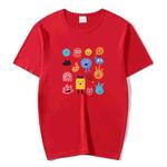 Cute Monsters Printed Round Neck Modal Short Sleeve T-shirt Print On Your Demand, Size:XXXL(Red)