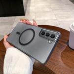 For Samsung Galaxy S21 5G Ice Fog MagSafe PC Phone Case(Transparent Black)