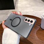 For Samsung Galaxy S21+ 5G Ice Fog MagSafe PC Phone Case(Transparent Black)