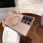 For Samsung Galaxy S21 Ultra 5G Ice Fog MagSafe PC Phone Case(Gold)