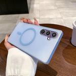 For Samsung Galaxy S24 FE 5G Ice Fog MagSafe PC Phone Case(Transparent Blue)