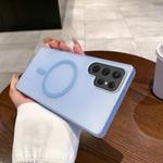 For Samsung Galaxy S25 Ultra 5G Ice Fog MagSafe PC Phone Case(Transparent Blue)