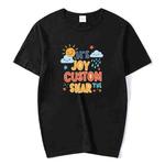 JOY CUSTOM Printed Round Neck Modal Short Sleeve T-shirt Print On Your Demand, Size:XXXL(Black)
