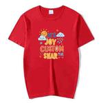 JOY CUSTOM Printed Round Neck Modal Short Sleeve T-shirt Print On Your Demand, Size:XXXXXL(Red)