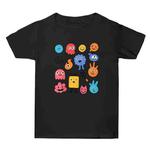 Cute Monsters Printed Summer Baggy Cotton Short Sleeve T-shirt Print On Your Demand, Size:XL(Black)