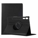 For Samsung Galaxy Tab S8+ / Tab S8 Plus /  Tab S7 FE / Tab S7+ / T970 / T976B Litchi Texture Horizontal Flip 360 Degrees Rotation Leather Case with Holder(Black)