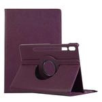 For Samsung Galaxy Tab S8+ / Tab S8 Plus /  Tab S7 FE / Tab S7+ / T970 / T976B Litchi Texture Horizontal Flip 360 Degrees Rotation Leather Case with Holder(Purple)