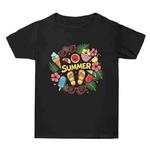 Summer Printed Summer Baggy Cotton Short Sleeve T-shirt Print On Your Demand, Size:XXL(Black)